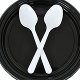 Plastiklöffel (extra stark) - wiederverwendbare Löffel Weiß - 18cm