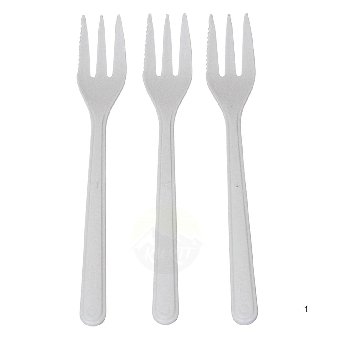 Snack-/Pommes-Gabel weiß 130 mm (extra stark)